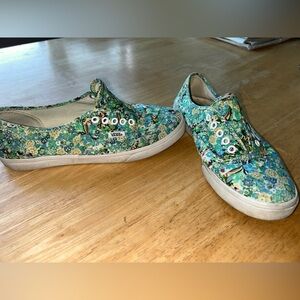 Vans floral flowers sneaker shoes woman’s 7 no laces
